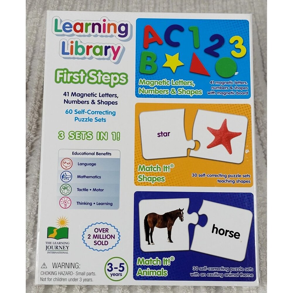 Learning Library First Steps Educational Set Letters Numbers Shapes Homeschool